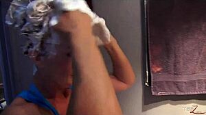 Deauxma Giving Wet Shampoo and Sucking Cock with Big Tits on Display