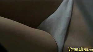 Asian fingerbangs hairy pussy in public outdoor solo for orgasm