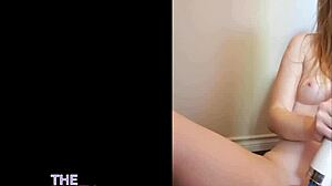 Cute redhead teen whimpers cumming hard from wand vibrator