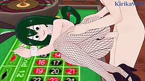 Nejire hado and tsuyu asui bunny girls fuck izuku midoriya intensely!