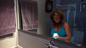 Deauxma Giving Wet Shampoo and Sucking Cock with Big Tits on Display