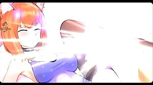 Catgirl Waifu Moans Loudly During Uncensored Hentai Game With Big Tits!