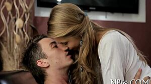 teen 18+ couple engages in magnetizing cowgirl riding sex