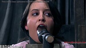 whipping this bound playgirl's pussy