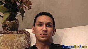 Gay amateur strokes and sucks partner's hard cock passionately