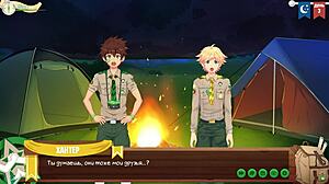 game friends camp episode 3, hiking through the forest with russian voice acting