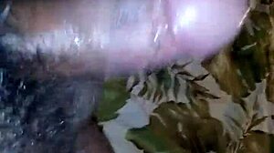 Ebony Ex Sucks Tattooed Cock While Boyfriend Works