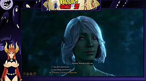 astorian chats with a female namekian in an anime adventure