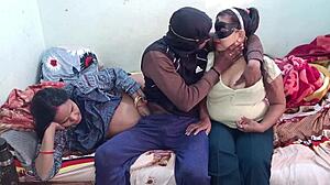 Hey, watch this young father-in-law in a threesome with both daughters-in-law