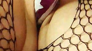 Cody Roy Licking Danielle Roy in Fishnet Lingerie