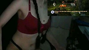 She tries to game while getting fucked