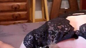 This Belgian milf gives an amazing deepthroat in lingerie