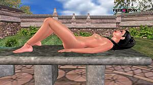 Animated 3D Cartoon Porn Video of Cute Indian Girl Laying Down and Masturbating Using Carrot