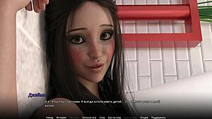 Beautiful woman with great big nipples gets fucked in 3D game