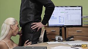 Loan4k Creditor Allows Milf to Ride His Dick in Office for Cash