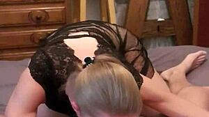 This Belgian milf gives an amazing deepthroat in lingerie