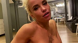 Lara Frost gives POV handjob and blowjob with dirty talk to Leo Casanova.