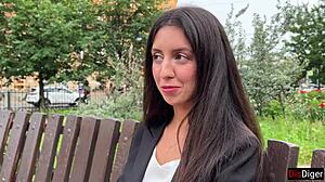 A naive business woman gets drilled hard at casting for quick cash