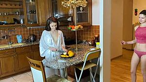 Gina Gerson and Kate Rich Explore Lesbian Passion at Home with Kissing and Pussy Fucking