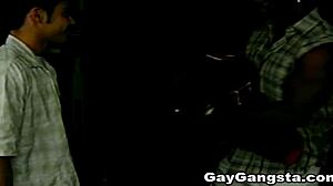 Horny young ebony gays give handjobs and masturbate cocks in gym group sex