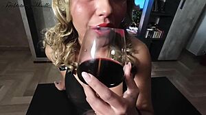 blonde gives joi, masturbates anal and pussy, convulses in orgasm