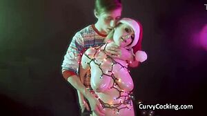 Can you handle this oily holiday titty fuck with big cocks?