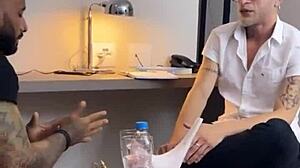 Is this tattooed hetero really fucking the doctor behind the scenes?