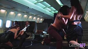 Lezzie Bff - Airplane Orgy Full Of Pornstar Lesbians In Roleplay Sex