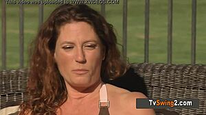 Naughty Blonde Loves to Please All the Swingers from the Swing Mansion