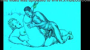Detailed vintage erotic illustration with antique cartoon styles
