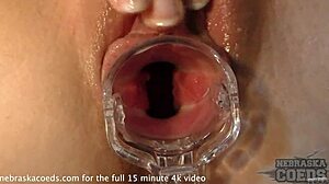 Teen Blonde Sarah Gaping Pussy with Speculum in Closeup Gyno Exam