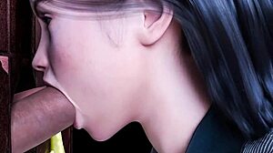 Watch slave get double penetrated in public game scene?