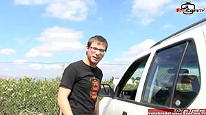 Pick Up This Skinny Blonde Teen With Pierced Nipples For Cum In Mouth Fun!