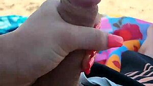 Swallow His Cum on Public Beach!