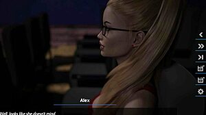 aby gives blowjob to alex in theater