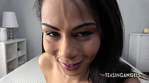 Mocha-Skinned Cutie Explores Her Body