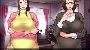 Asian housewife in japanese anime story