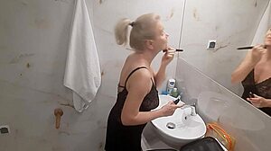 Jenny the blonde prepares for a fun night at the disco