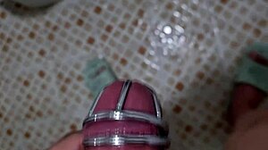 Yo, Korslaveman peeing while locked in a chastity belt!