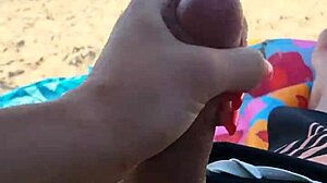 Swallow His Cum on Public Beach!
