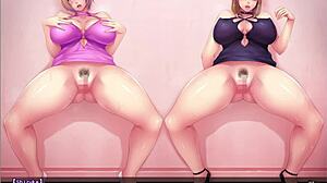 Asian housewife in japanese anime story