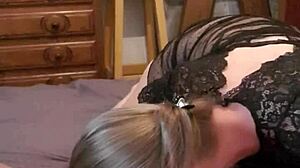 This Belgian milf gives an amazing deepthroat in lingerie