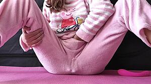 Stepsister with Small Boobs Fingers Wet Shaved Pussy to Squirt