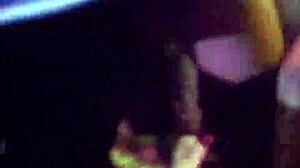 Ebony stripper dancing naked at club onyx for cash.