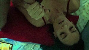 Wow! Couple in mmf threesome with friend cumming fast and getting blowjobs from wife all night