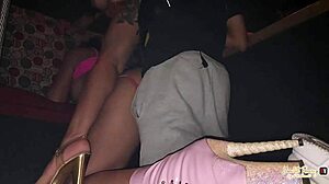 client takes latina workers to club corner for intense fucking