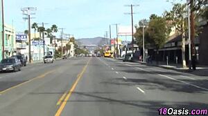 European teen fingered in public with handjob and masturbation!