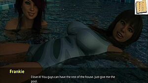 Hot brunette with big tits deepthroats in this 3d game.