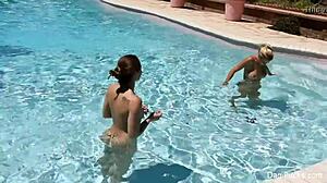Pool Go-Pro Action with Dani Daniels and Big Tits