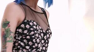 teeny lovers fucking blue-haired tattooed teen 18+ keoki star
